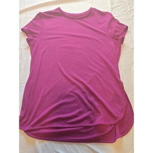 Athletic Works Womens Purple Tunic Top Short Sleeve L/G (12-14) Relaxed Fit
